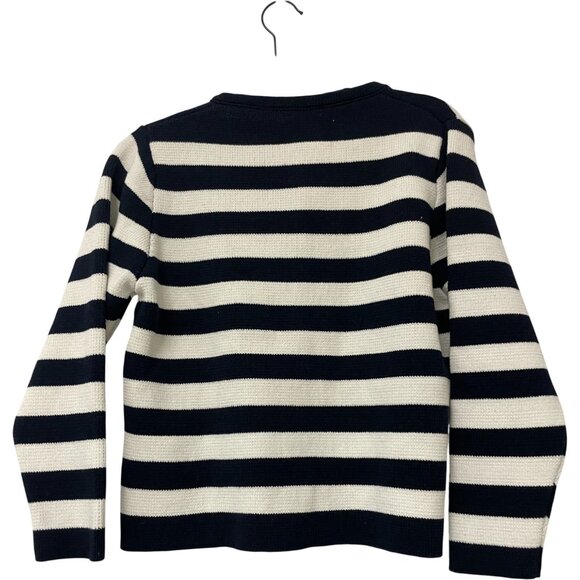 Zara Womens Cardigan Size M Navy Blue White Striped gold Button 6427/022 NWT - Picture 4 of 16